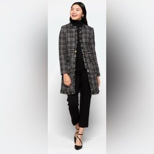 DKNY Long Tweed Topper Coat
